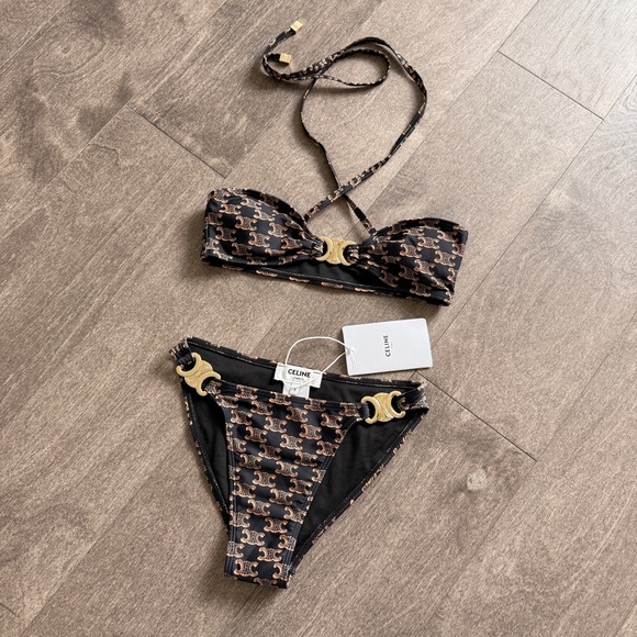 Celine Print Black and Brown Women's Swimwear - Picture 1 of 6